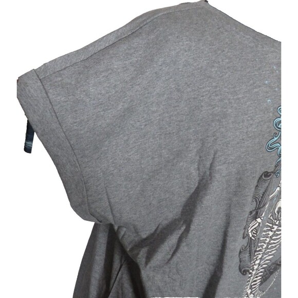 Torrid Gray Mermaid Skeleton Dolman Sleeve Cotton Tee Shirt Dress Plus Size 2X - Picture 4 of 11